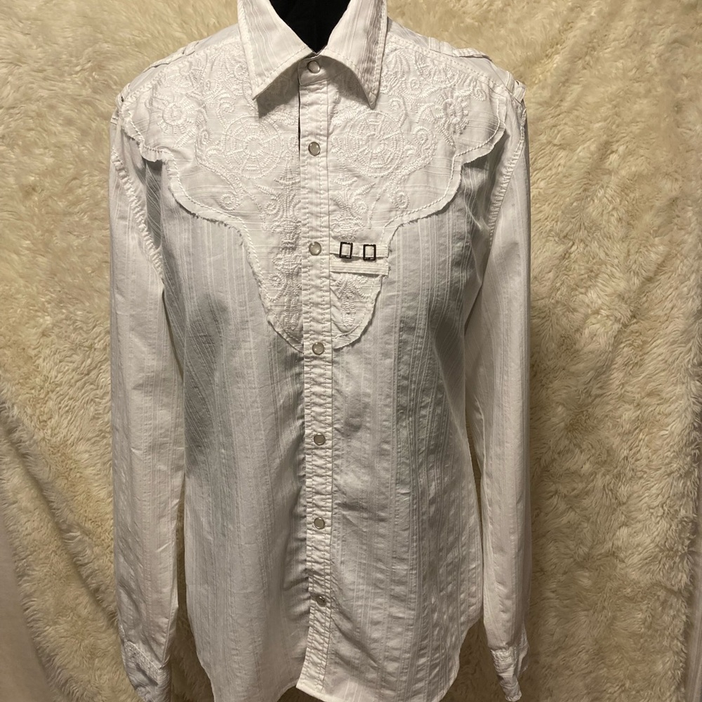 Western Style Embellished Pearl snap Shirt by SMASH Unisex XL